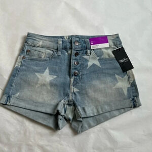 MOSSIMO Women's High Rise USA Stars Blue Jeans Jean Shorts Size 0 NWT